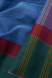 Blue Handloom Khadi Bengal Cotton Saree - Avishya