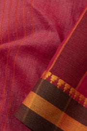 Magenta Handloom Bengal Khadi Cotton Saree - Avishya