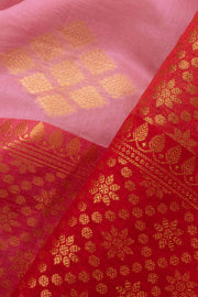 Flamingo Pink Handloom Banarasi Cotton Saree - Avishya