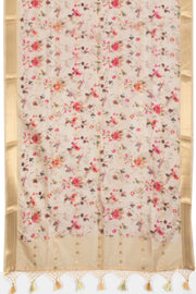 Beige 3-piece Banarasi Silk Salwar Suit Material With Printed Dupatta 10065495