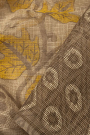 Beige Vanaspathi Hand block Printed Kota Cotton saree - Avishya