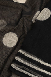 Black Vanaspathi Hand block Printed Kota Cotton saree - Avishya