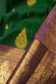 Pine Green Bridal Kanjivaram Silk Saree - Avishya