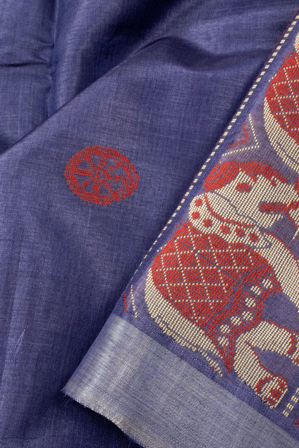 Space Blue Handloom Kosa silk saree - Avishya