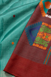 Artic Blue Handloom Kosa Silk saree - Avishya