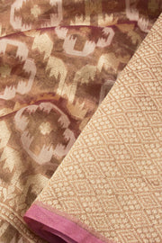 Dual Tone Brown Banarasi Pure Tissue Silk Saree 10065647