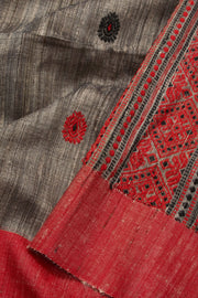 Grey Handloom Geecha Silk Saree - Avishya