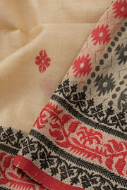 Cream Handloom Jamdani Silk Saree 10065671