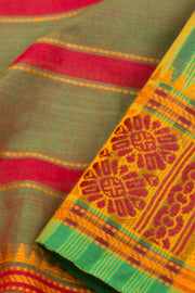 Brown Handloom Chettinad Cotton Saree - Avishya