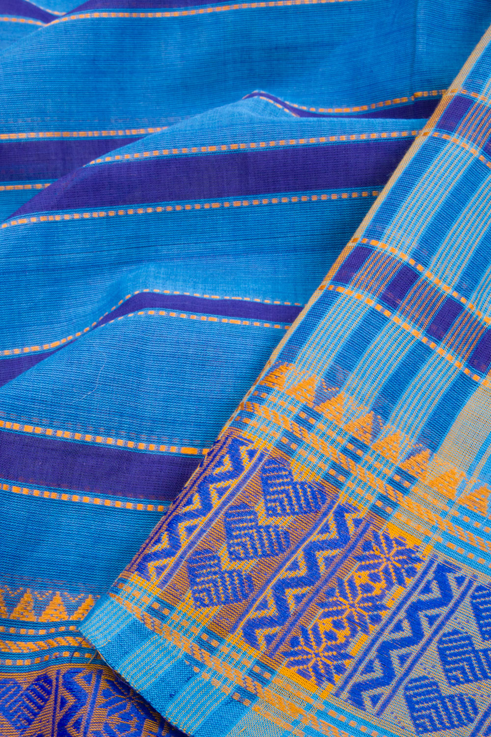 Blue Handloom Chettinad Cotton Saree - Avishya