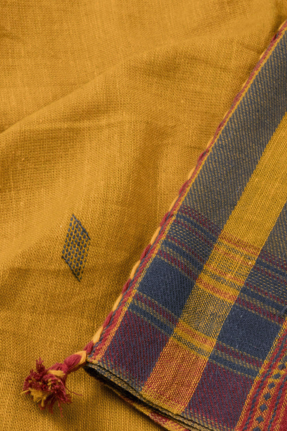 Yellow Handloom Bhujodi Kala Cotton Saree - Avishya