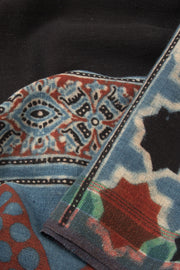 Blue Handloom Bhujodi Kala Cotton Saree - Avishya