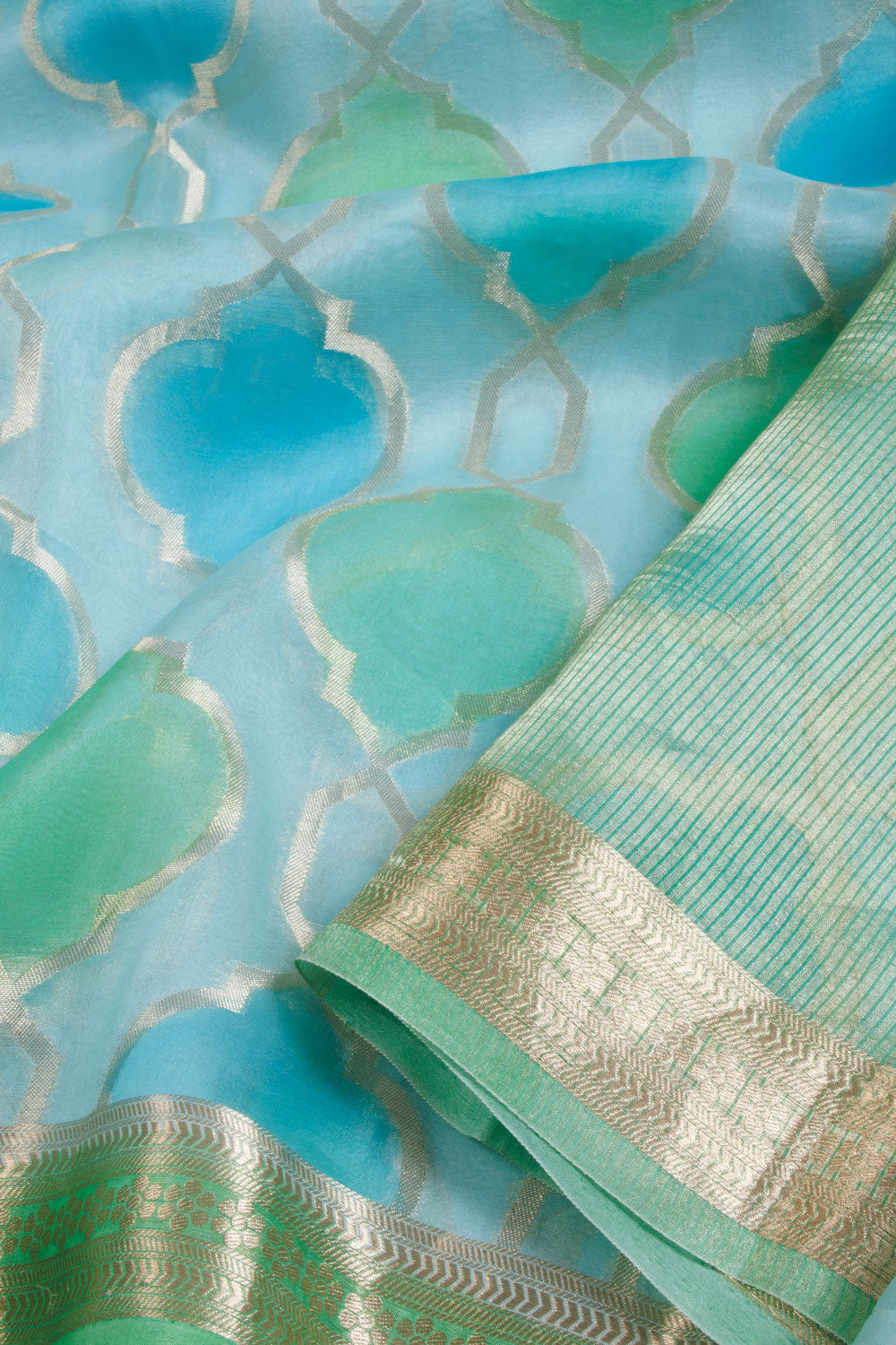Blue Pure Silk Organza Banarasi Saree - Avishya