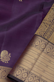 Purple Threadwork Kanjivaram Silk Saree 10065794