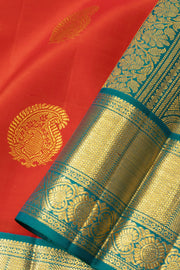 Red Korvai Kanjivaram Silk Saree 10065799