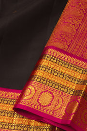 Black Korvai Kanjivaram Silk Saree 10065800