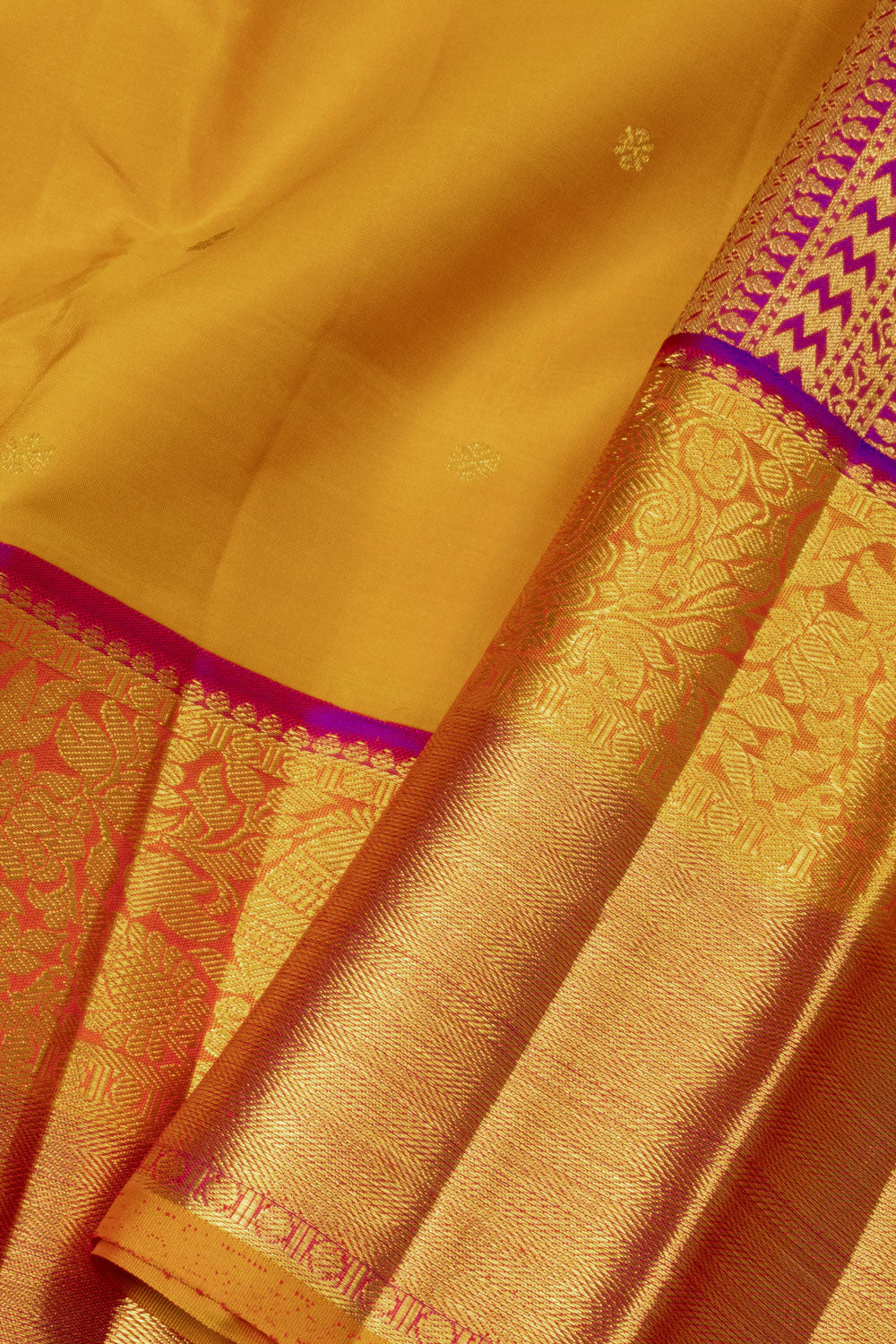 Sunshine Yellow Korvai Kanjivaram Silk Saree 10065802
