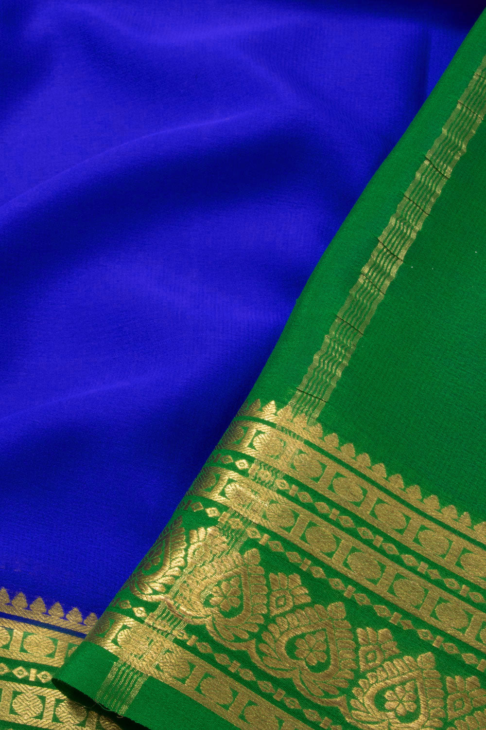 Blue Mysore Crepe Silk Saree 10065810