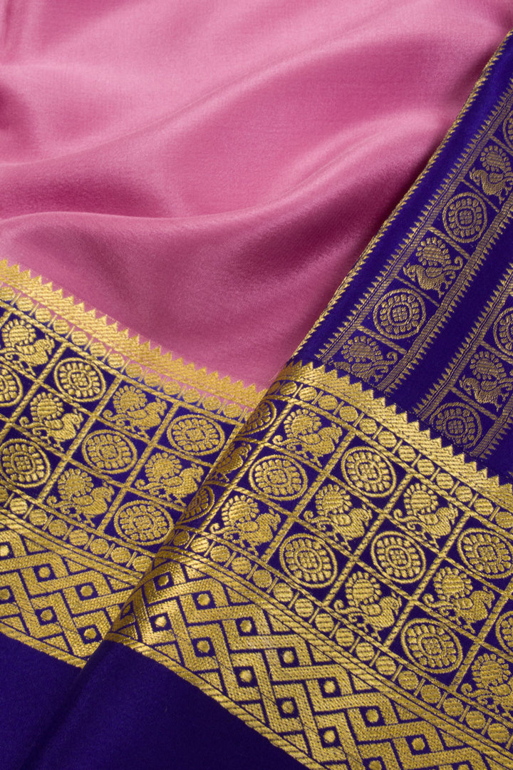 Pink Mysore Crepe Silk Saree 10065824
