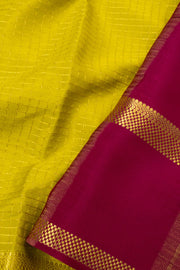 Lemon Yellow Mysore Crepe Silk Saree  - Avishya