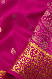 Rani Pink Mysore Crepe Silk Saree - Avishya