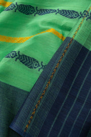 Green Handloom Dhaniakhali Cotton Saree - Avishya