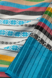 Blue Handloom Dhaniakhali Cotton Saree - Avishya