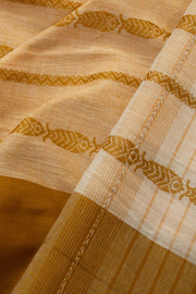 Mustard Yellow Handloom Dhaniakhali Cotton Saree - Avishya