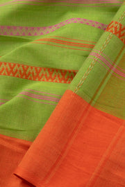 Green Handloom Dhaniakhali Cotton Saree - Avishya