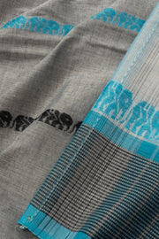Grey Handloom Dhaniakhali Cotton Saree - Avishya