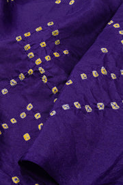 Dark Purple Bandhini Mulberry Silk Saree with Jharmar Design 10066005