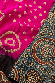 Handcrafted Pink Bandhani Gajji Silk Saree - Avishya