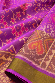 Violet Handloom Patola Ikat Silk Saree 10066020