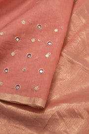 Peach Handwoven Chanderi Saree 10066025