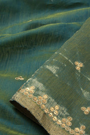 Blue Handwoven Chanderi Saree 10066026