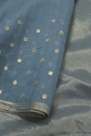 Grey Handwoven Chanderi Saree 10066027