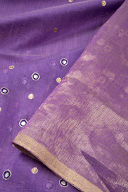 Purple Handwoven Chanderi Saree 10066028