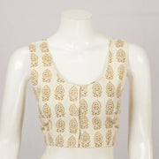 Off White Hand Block Printed Cotton Blouse - Avishya
