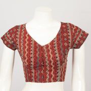 Red Handcrafted Ajrakh Printed Cotton Blouse - Avishya