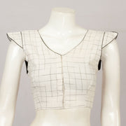 White Handcrafted Cotton Blouse - Avishya