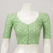 Green Banarasi Silk Cotton Blouse - Avishya
