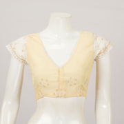 Cream Embroidered Cotton Blouse - Avishya
