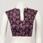 Purple Handcrafted Printed Mashru Blouse - Avishya