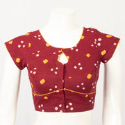 Maroon Handcrafted Bandhani Cotton Blouse  - Avishya
