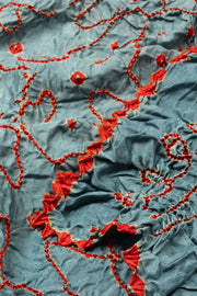 Blue Handcrafted Bandhani Gajji Silk Saree - Avishya