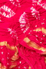 Pink Handwoven Bandhani Modal Silk Saree  - Avishya