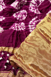 Purple Handwoven Bandhani Modal Silk Saree - Avishya