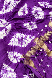Purple Handwoven Gharchola Bandhani Modal Silk Saree 10075723
