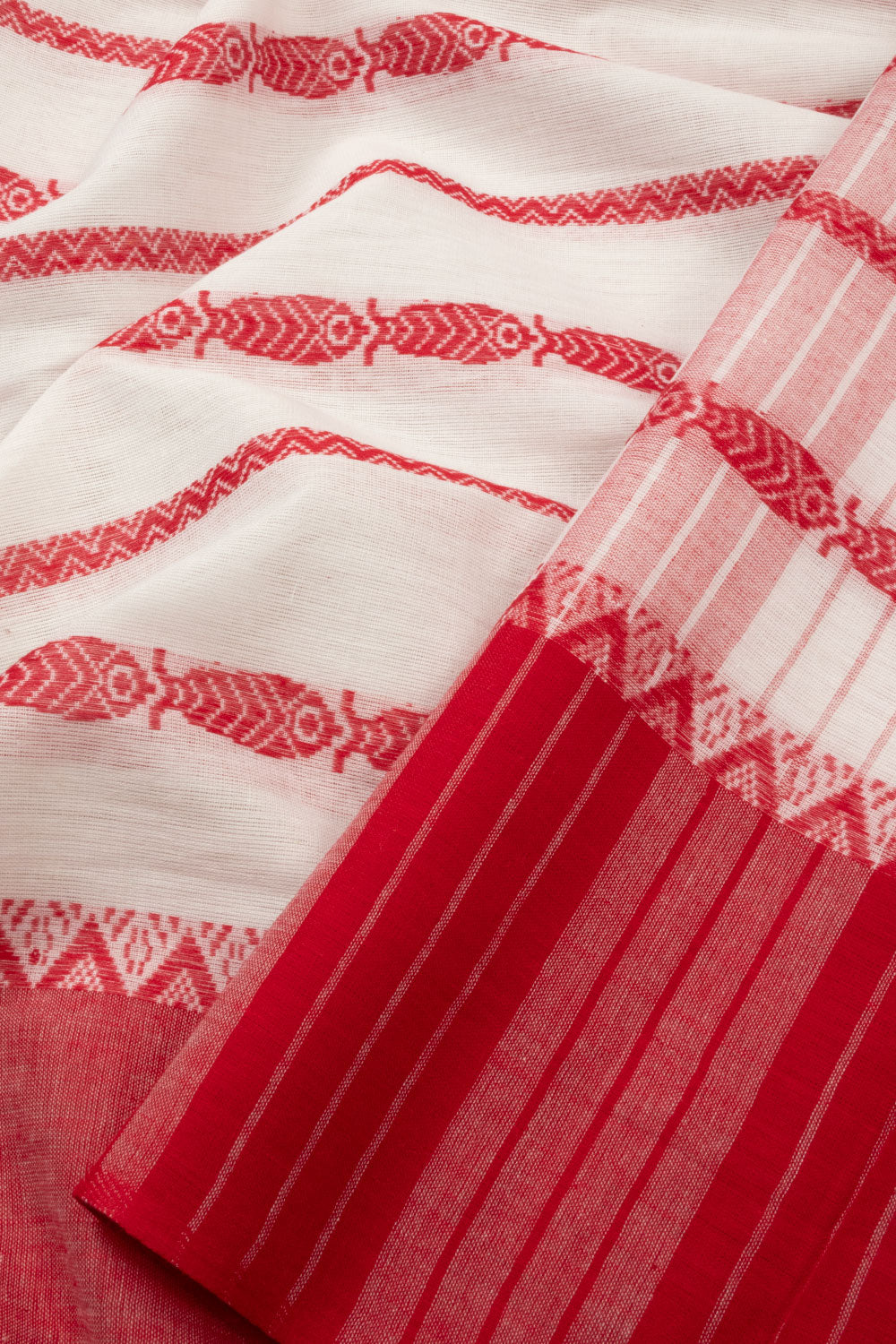 Off White Handloom Dhaniakhali Cotton Saree - Avishya