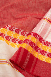 White Handloom Dhaniakhali Cotton Saree - Avishya